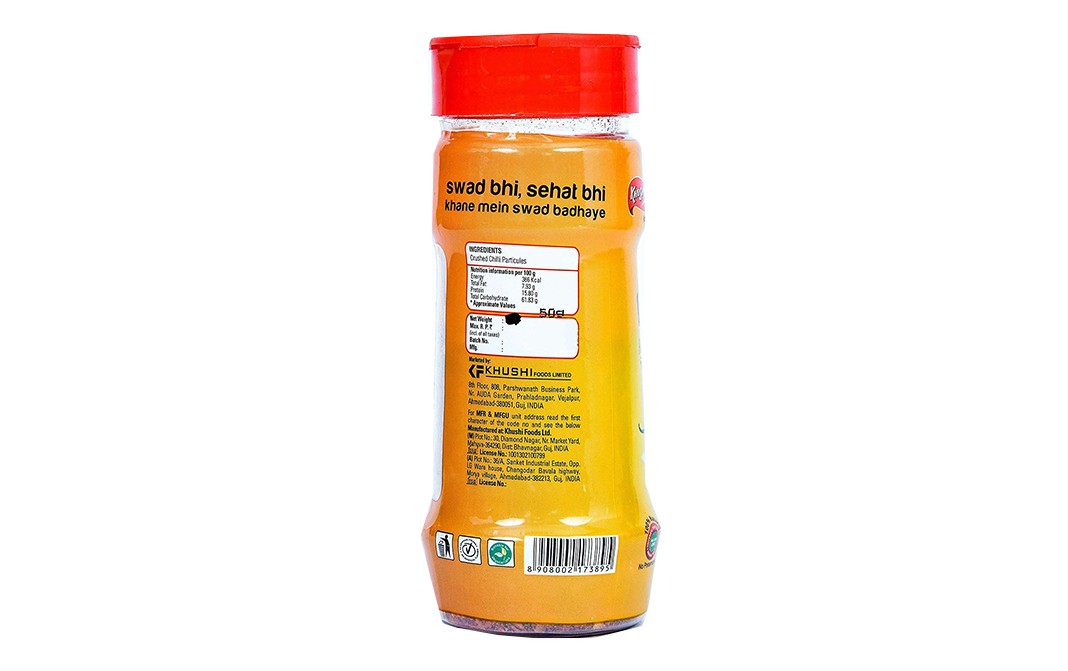 Khushi's Chilli Flakes Magic    Plastic Bottle  50 grams